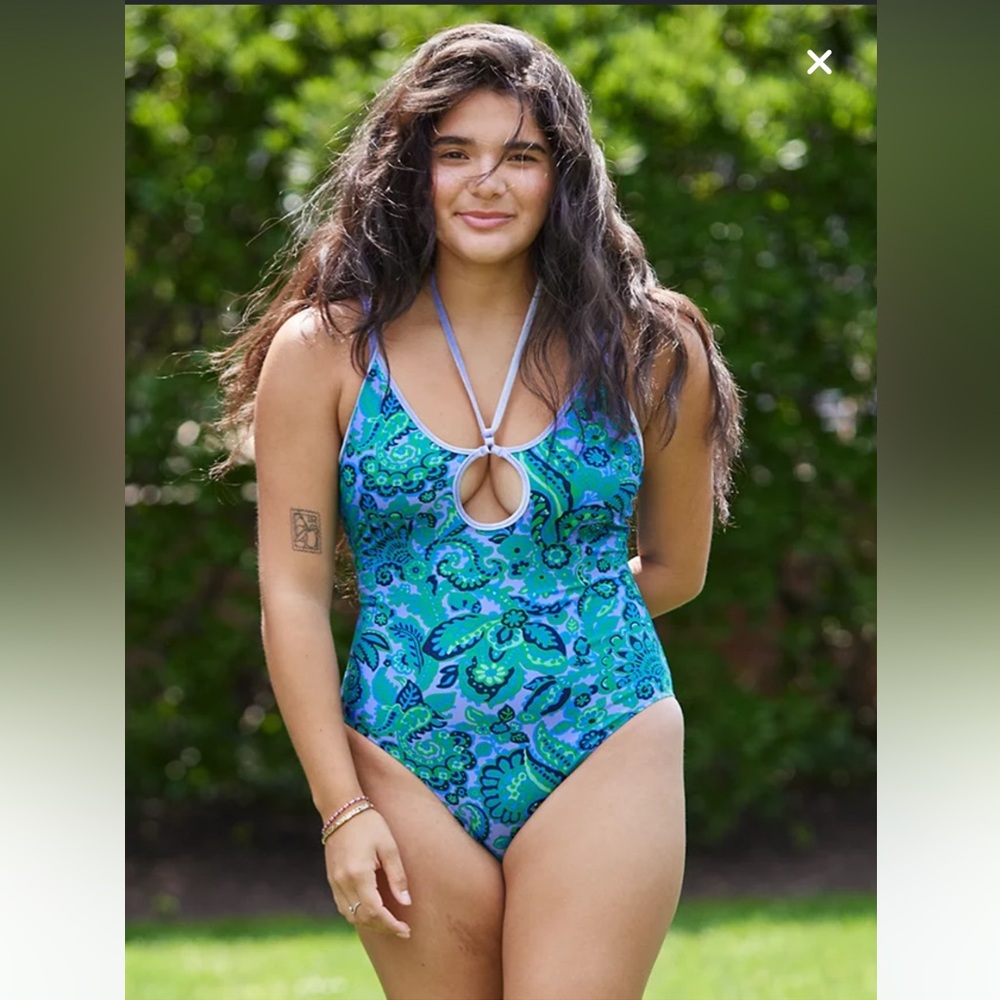 NWT Aerie Keyhole Halter One Piece Swimsuit